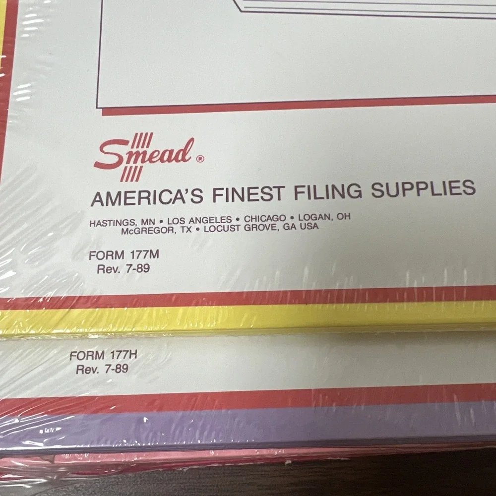 Lot Of‎ 5 Smead Third Cut Legal Size File Folders 3 Tabs Filing System Organize